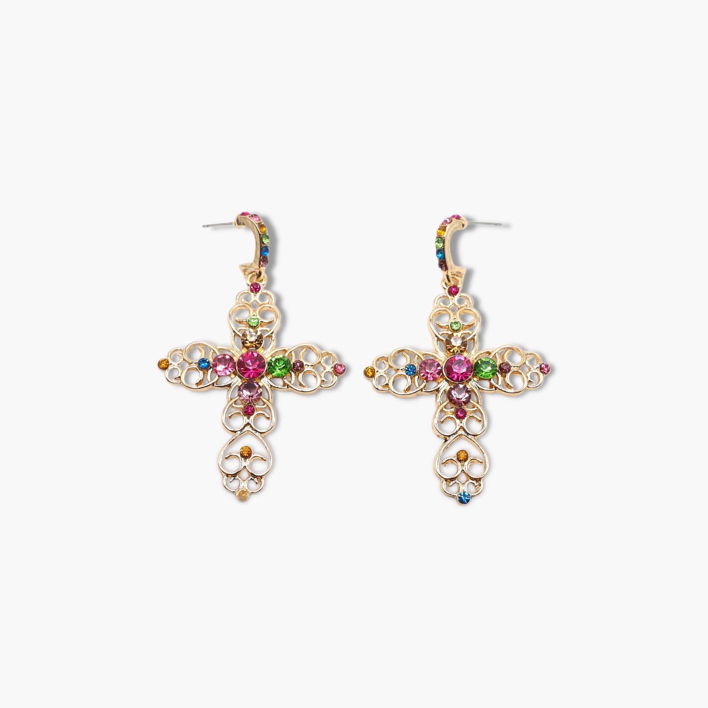 Ornate Cross Dangle Earrings | E0048