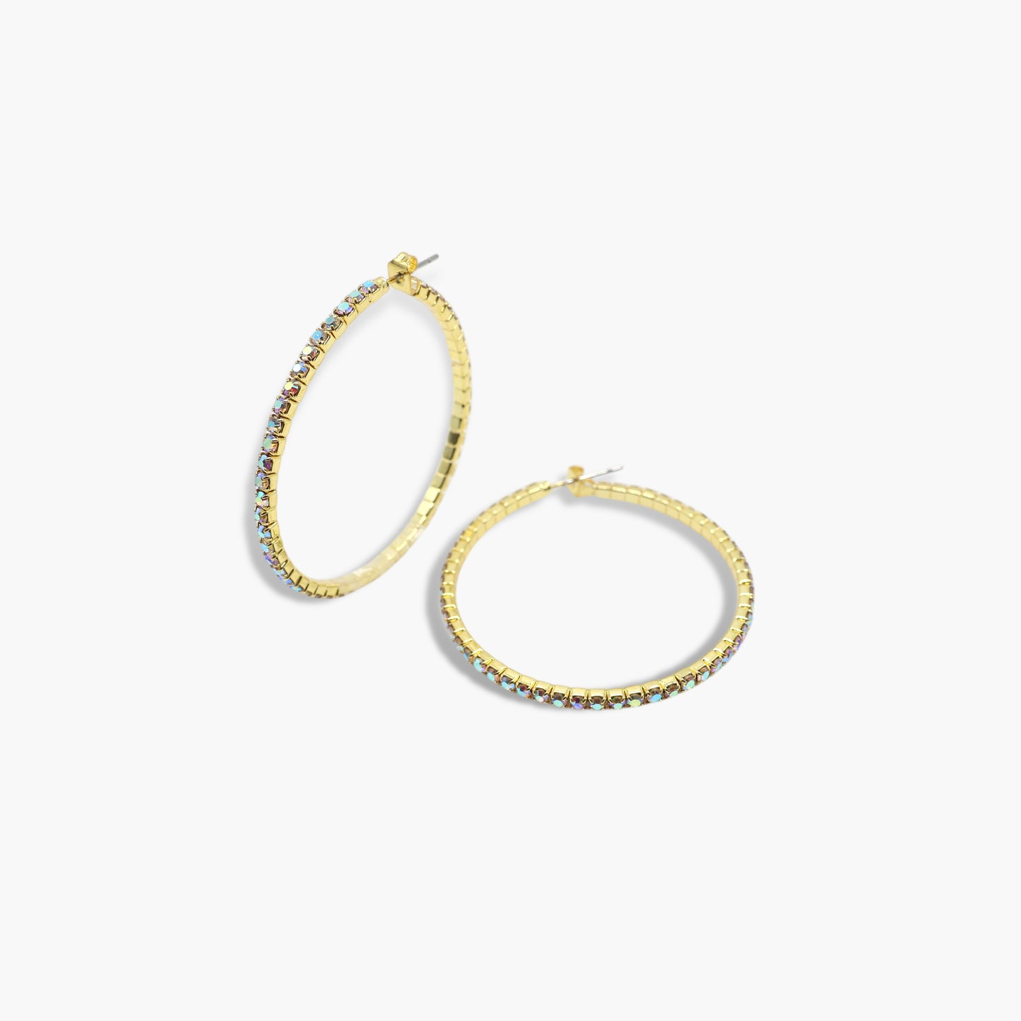 Crystal Embellished Hoop Earrings | E0078