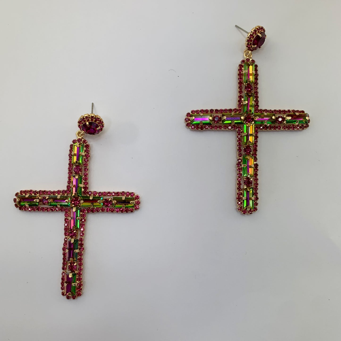 Embellished Cross Dangle Earrings | E0108