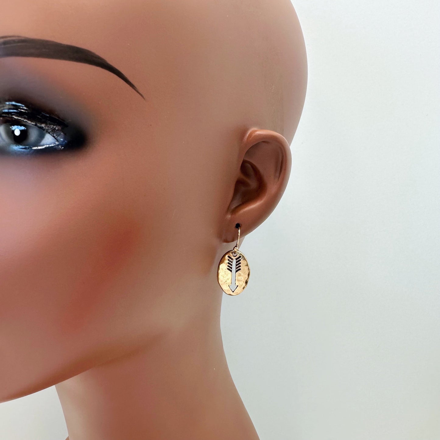 E1138 QE3025 Oval Shape Arrow Design Drop dangle Earrings