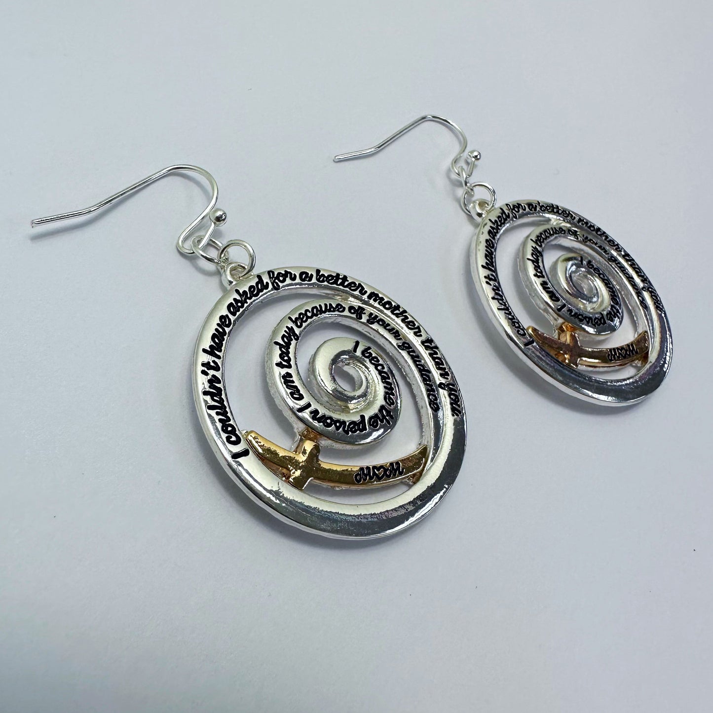 E0947 AE6847 Circle Spiral Design Drop Dangle Hook earrings