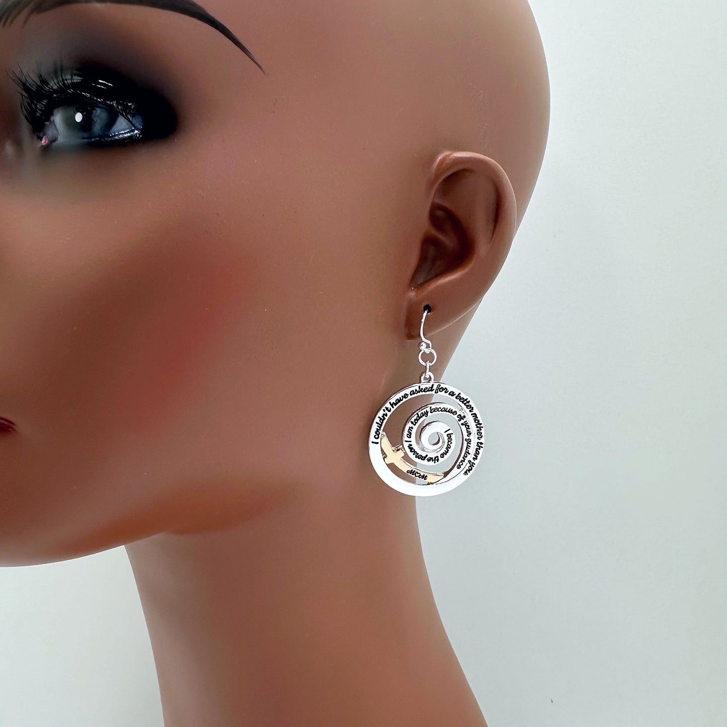 E0947 AE6847 Circle Spiral Design Drop Dangle Hook earrings
