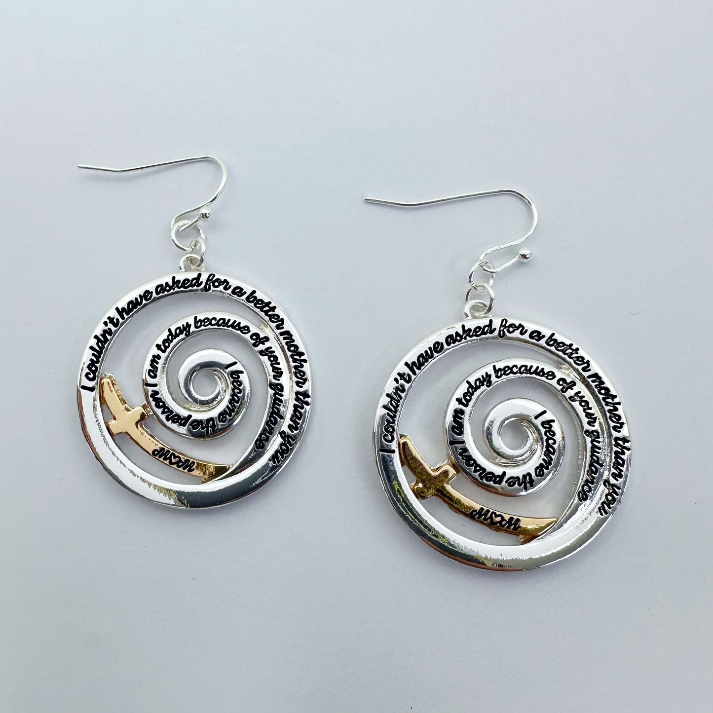 E0947 AE6847 Circle Spiral Design Drop Dangle Hook earrings