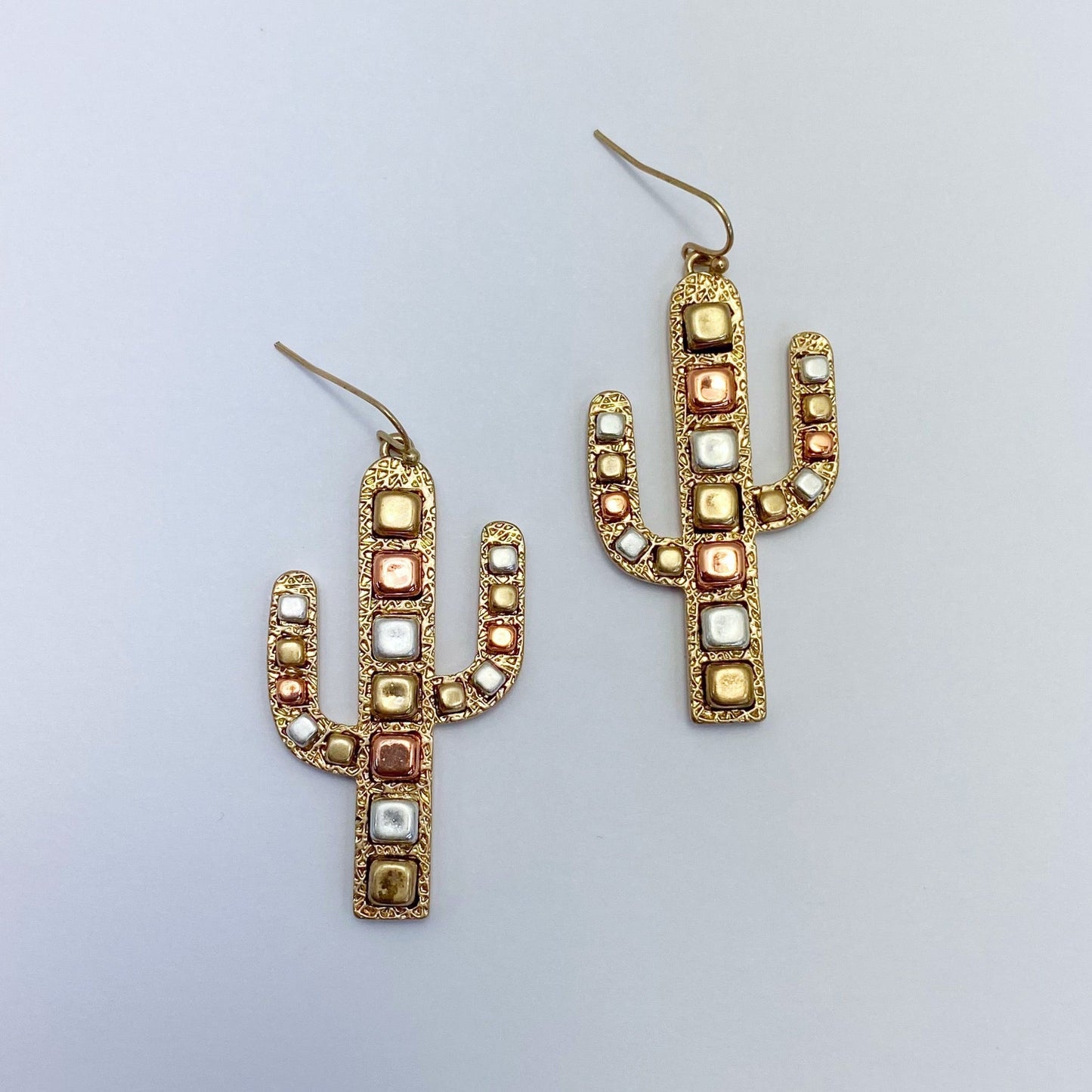 E0925 AE5180 Western Desert Cactus Shape Drop Dangle Hook Earrings