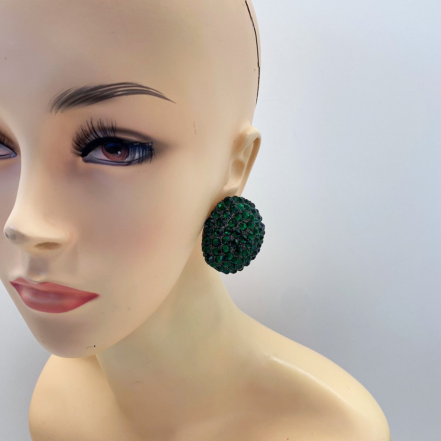 E0815 KE2354 RHINESTONES BUTTON STUD STYLE POST EARRINGS