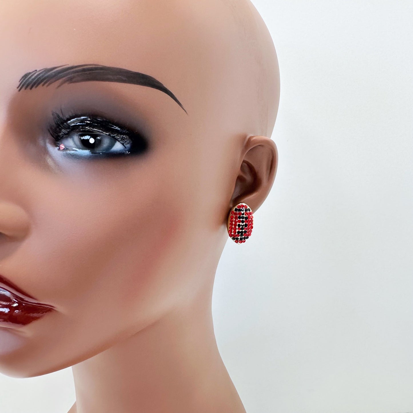 E1255 VER6078 Foot Ball Design Stud Earrings