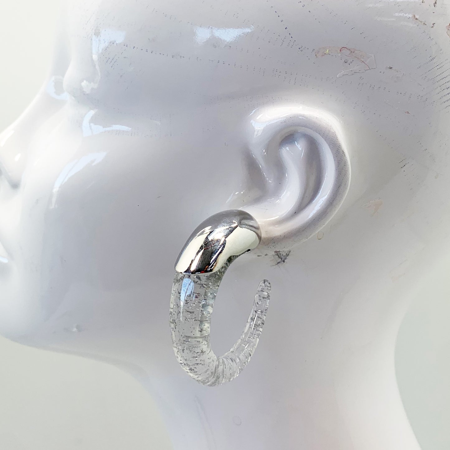 Textured Acrylic Hoop Earrings | E0193