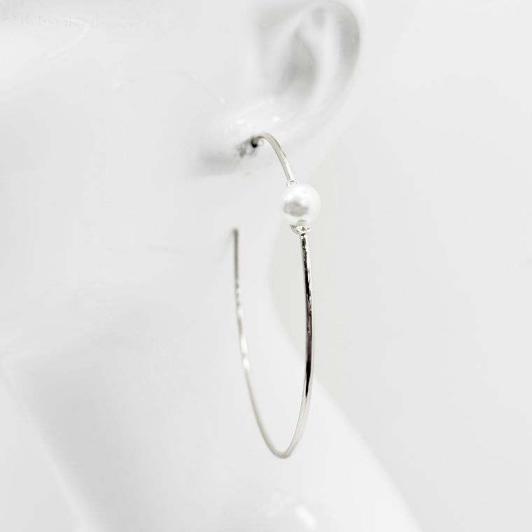 Classic Pearl Detail Hoops | E0197