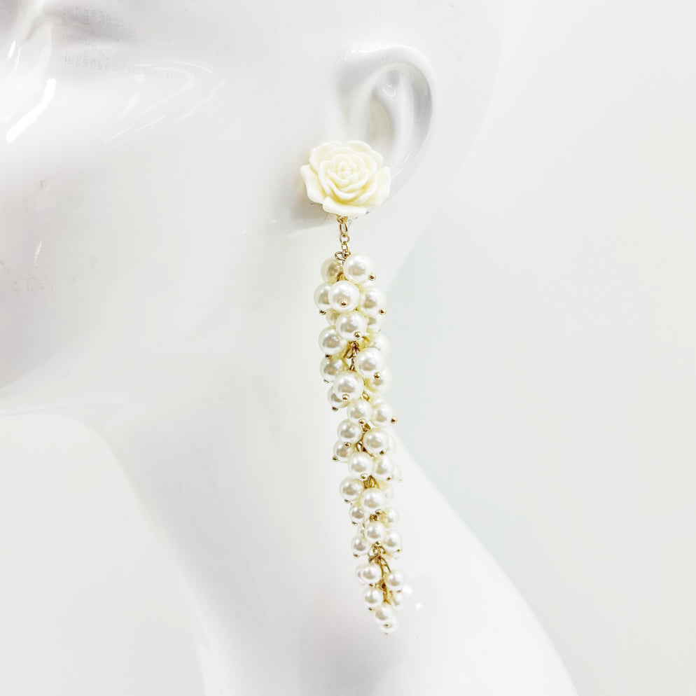 Pearl Cascade Floral Earrings | E0198