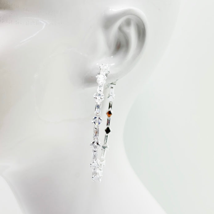 Sparkling Textured Hoop Earrings | E0202