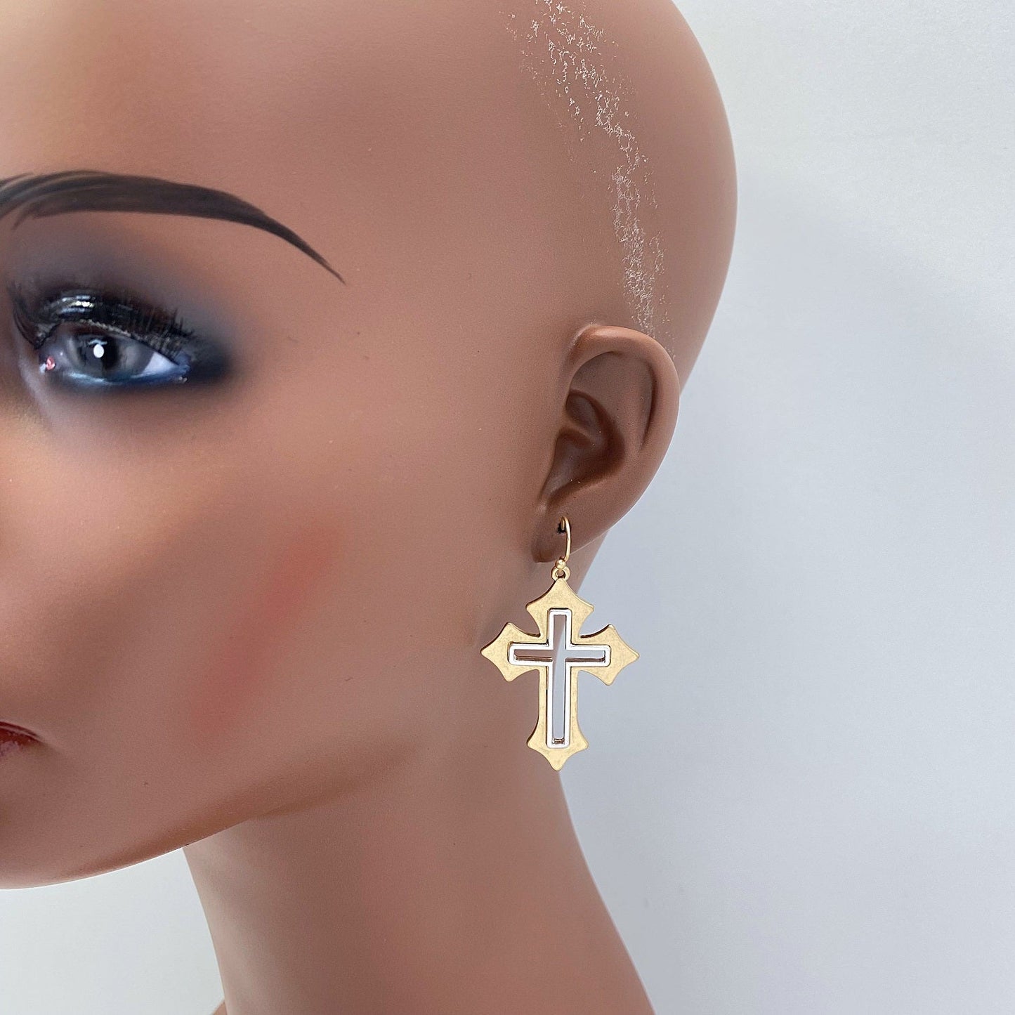 E1228 HE2786 Cross Drop Dangle earrings