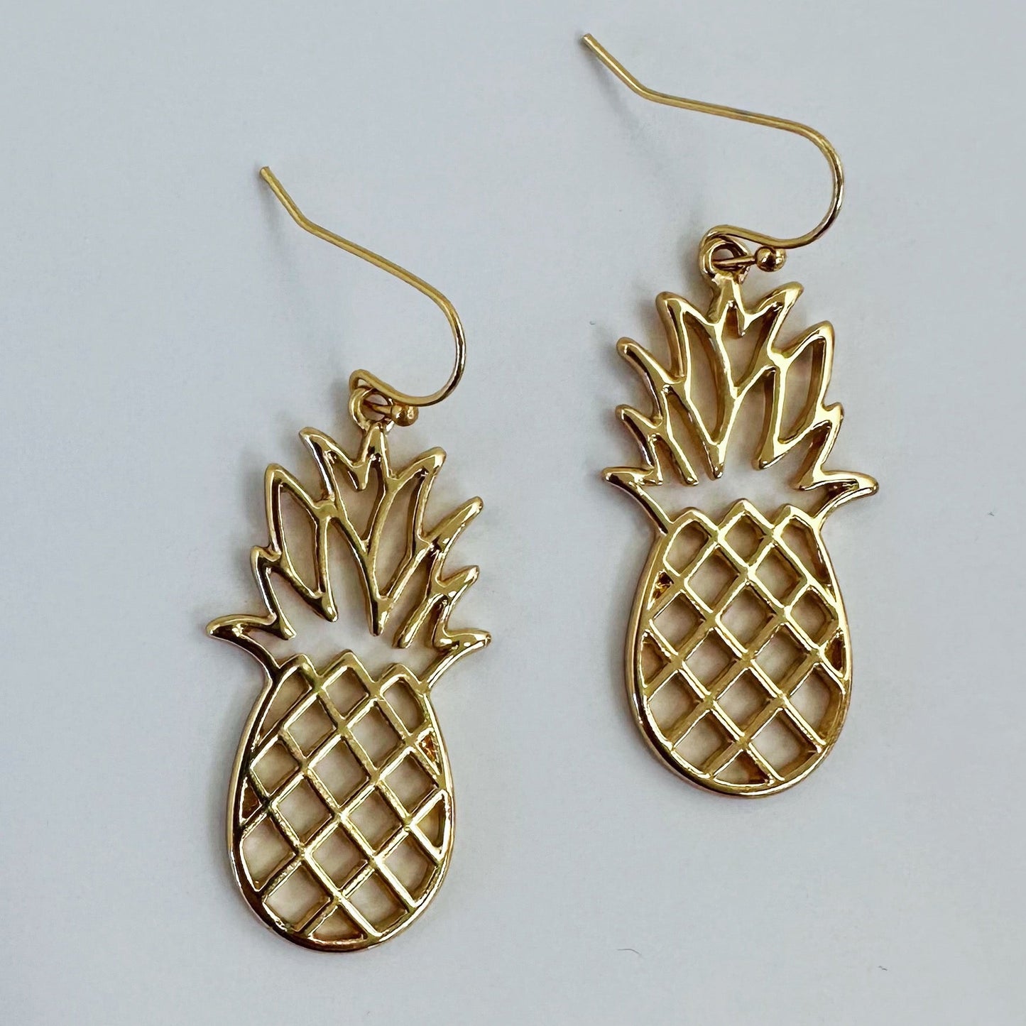 E0935 AE5039 Fruit Pineapple Design Metal Drop Dangle Hook Earrings