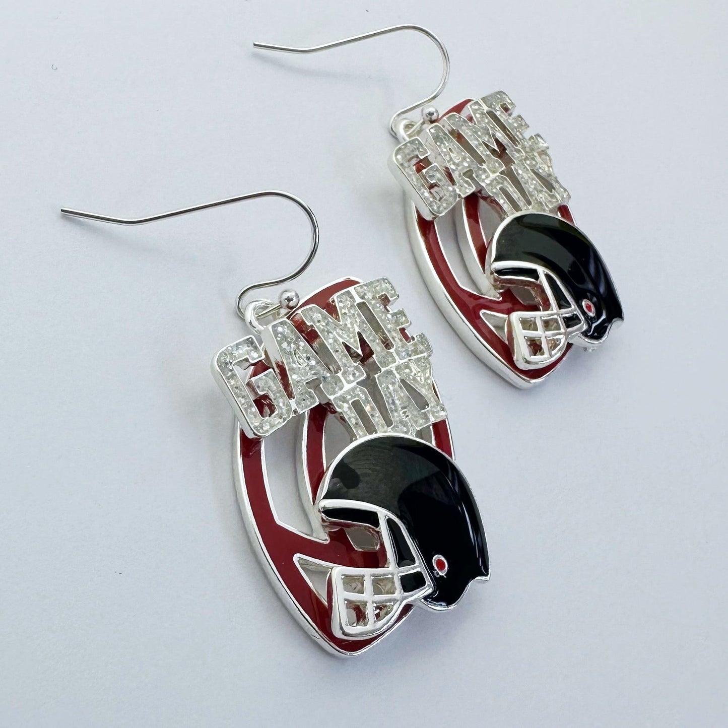 E0972 AE7067 Football Helm Design Drop dangle Hook Earrings
