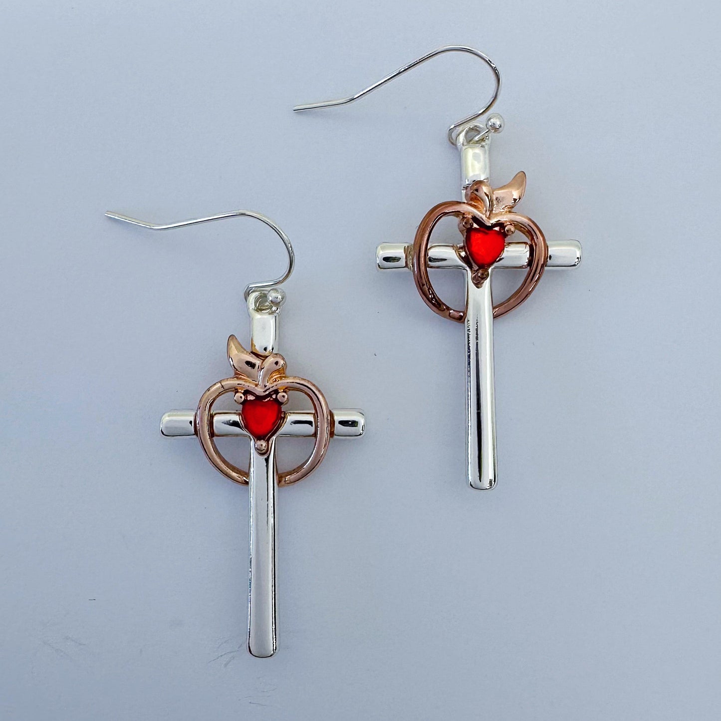 E0956 AE6413 Metal Cross Shape Drop Dangle Hook earrings