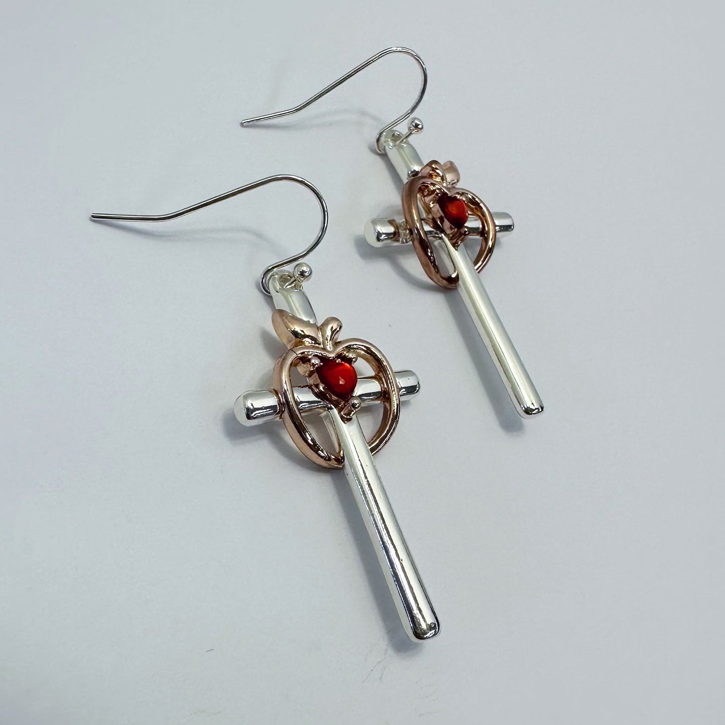 E0956 AE6413 Metal Cross Shape Drop Dangle Hook earrings