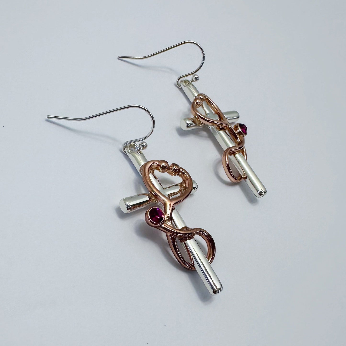 E0955 AE6414 Metal Cross Shape Drop Dangle Hook earrings