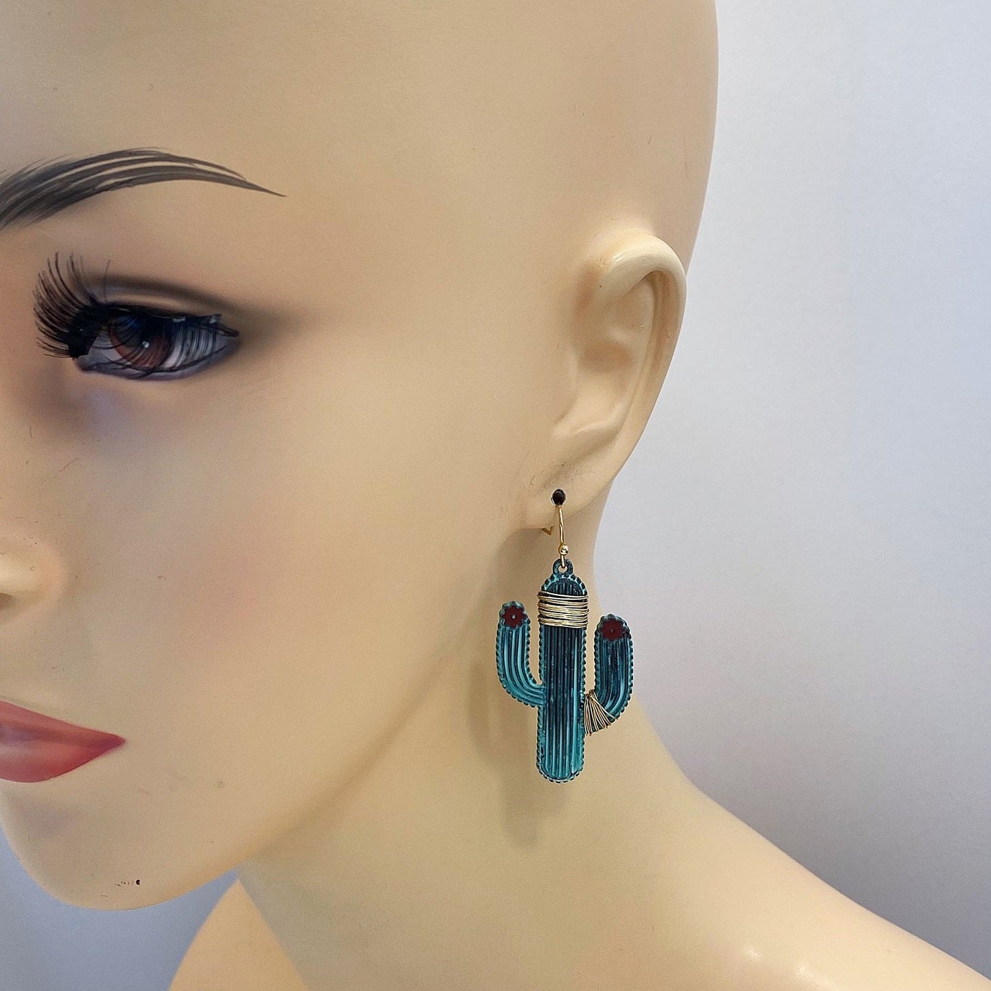 E0847 JCE1677 Cactus Shape Drop Dangle Hook Earrings
