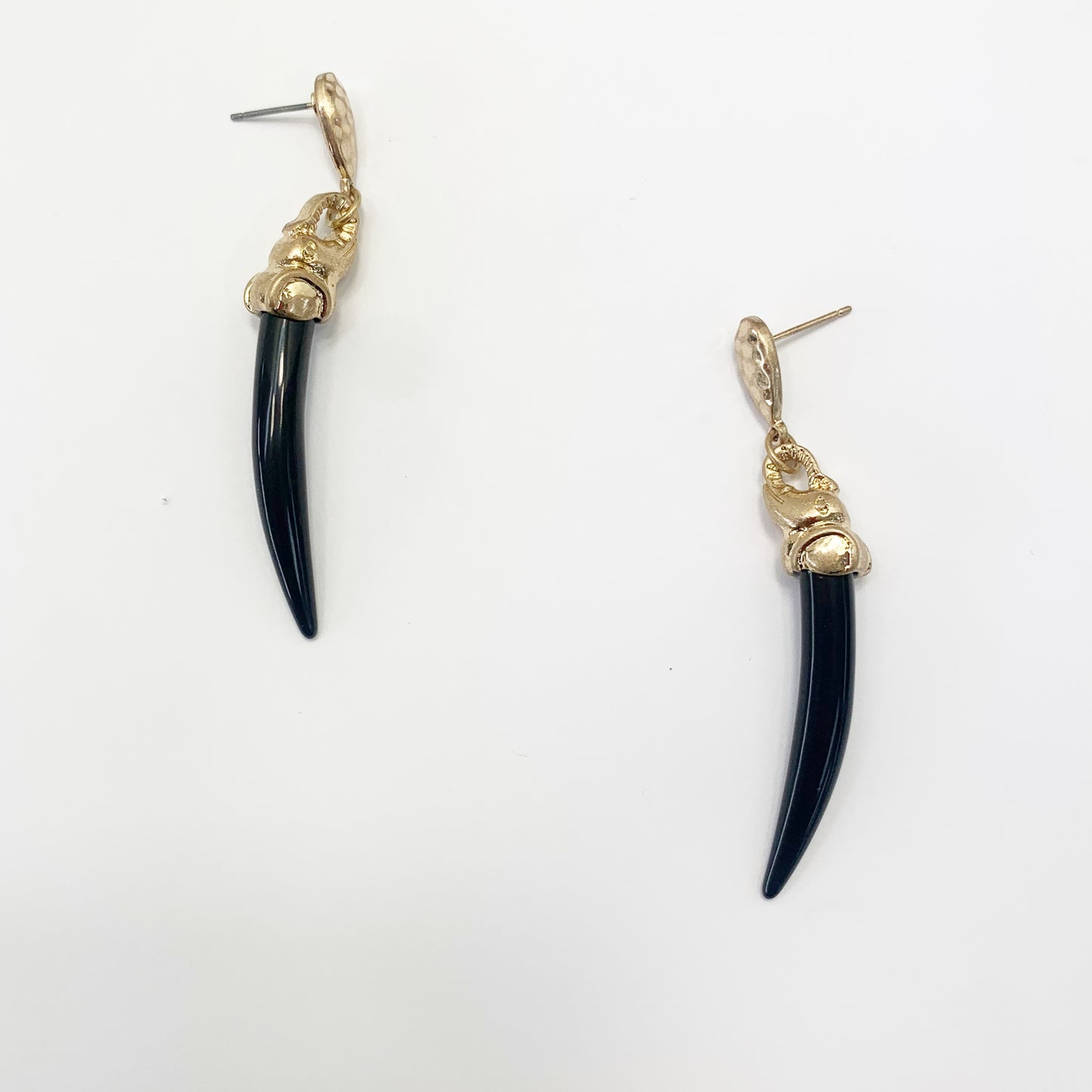 Curved Horn Dangle Earrings | E0279