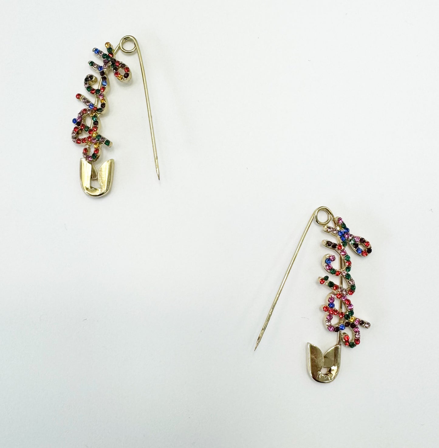 Embellished Safety Pin Earrings | E0325