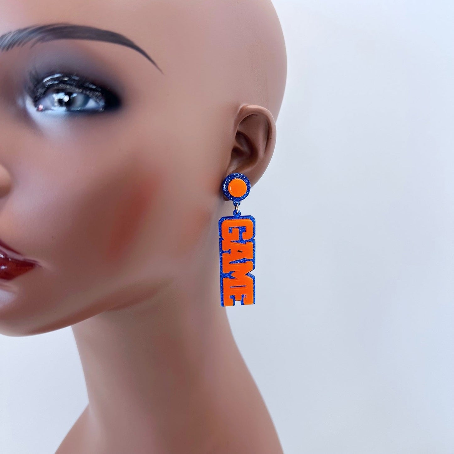 E1054 VER5924 GAME DAY Design Drop dangle Post Earrings