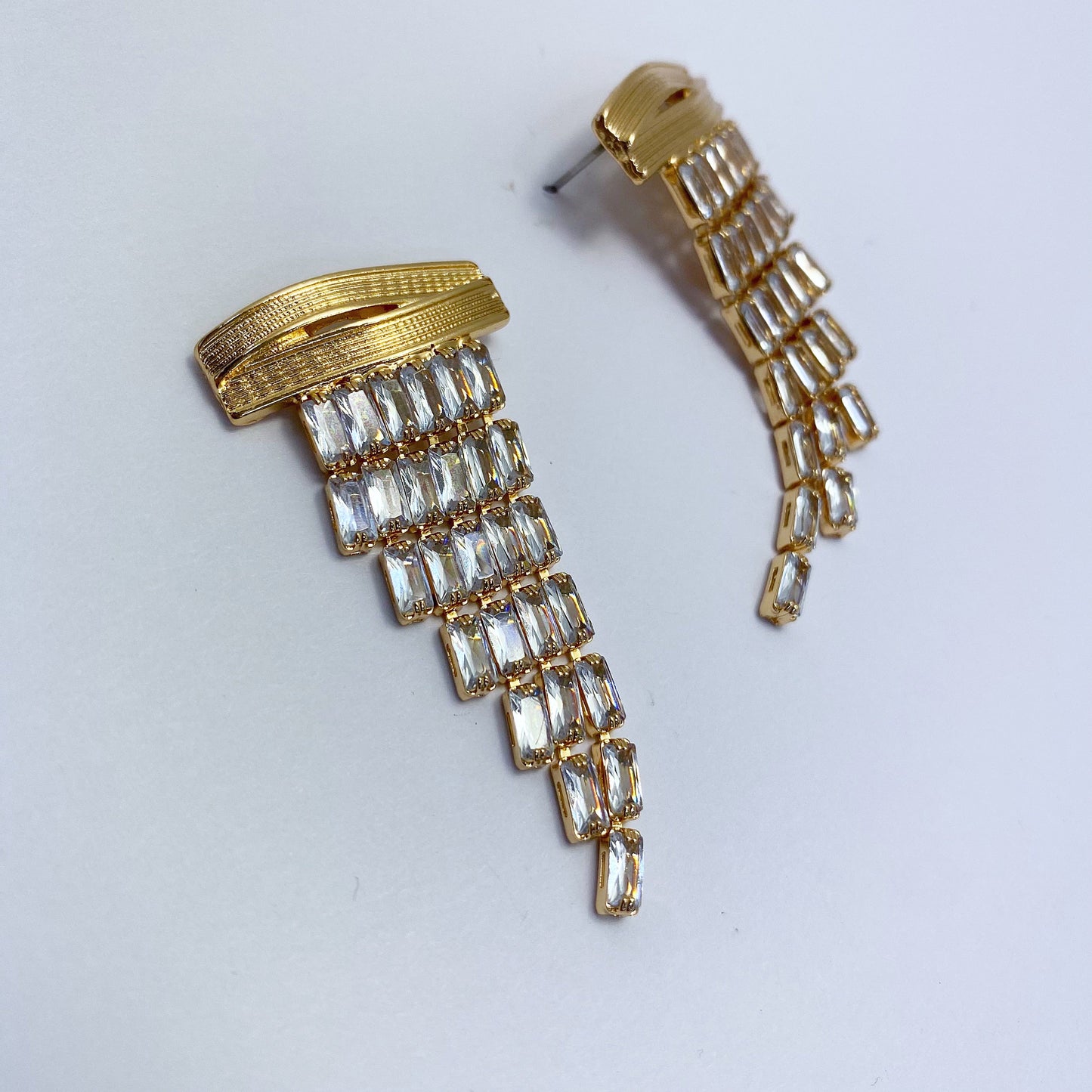E1150 25E2394 Rhinestones Deco Tassel Drop Dangle Earrings