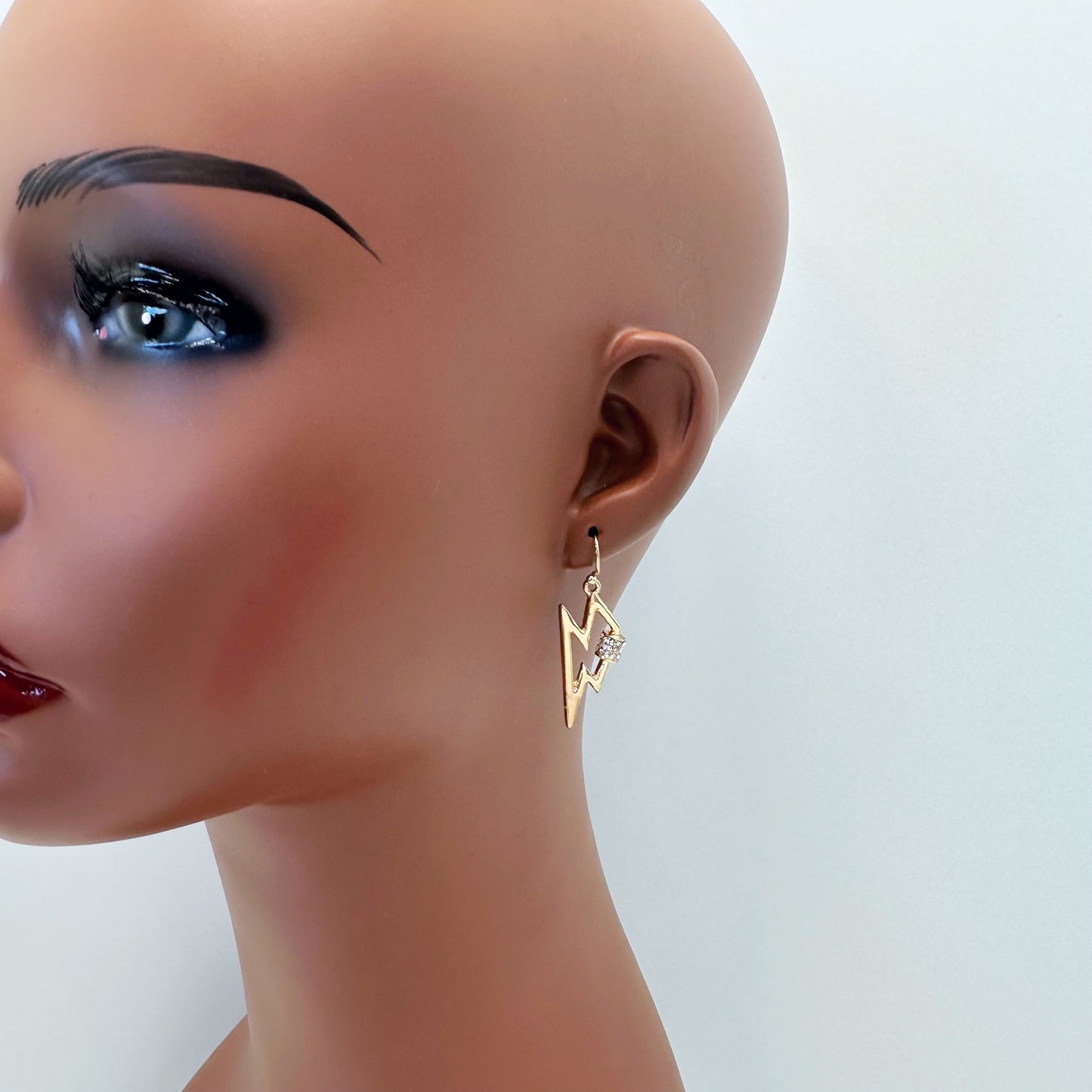 E1092 QE1715 Lightning Bolt Design Drop Dangle Hook Earrings