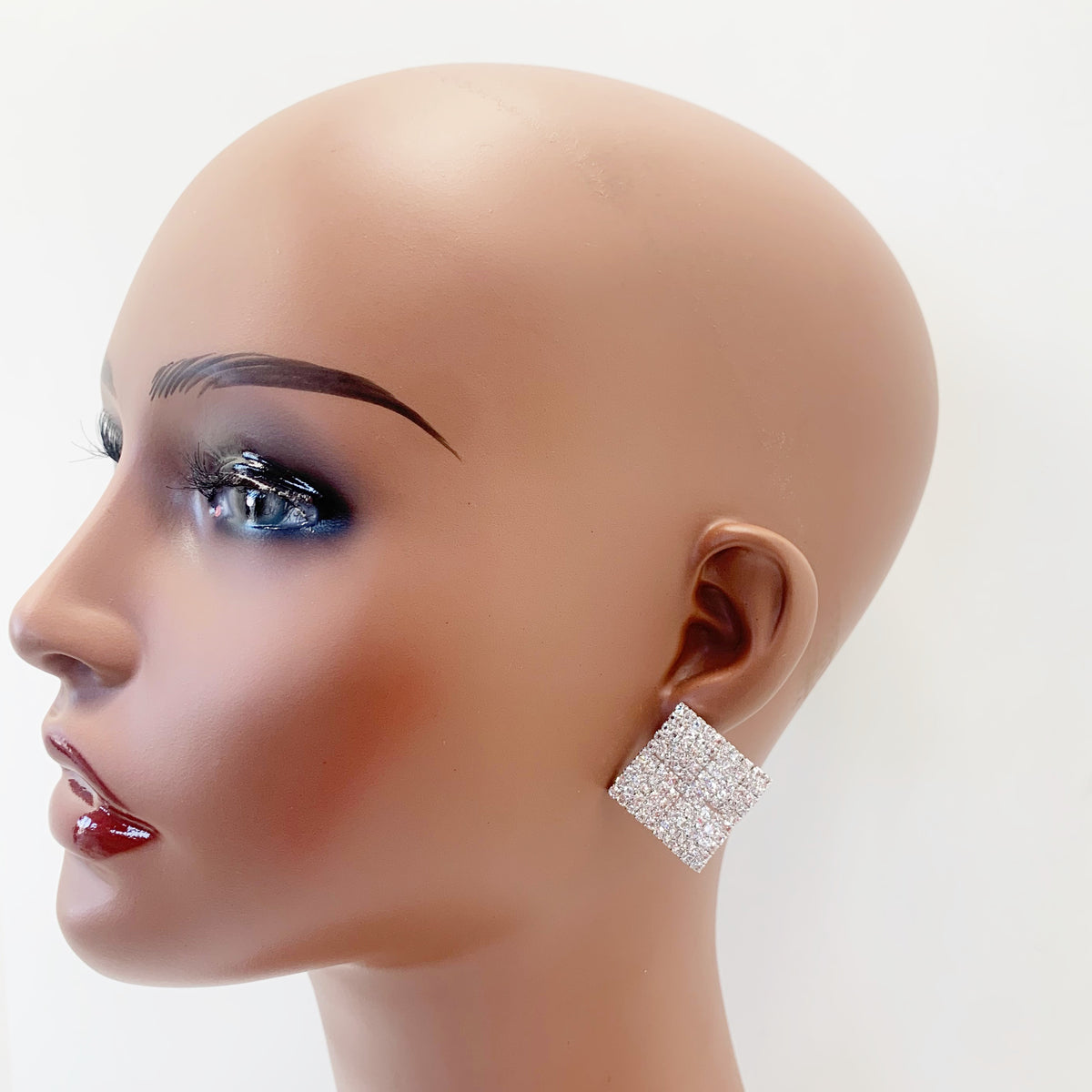 Crystal Mesh Square Earrings | E0456