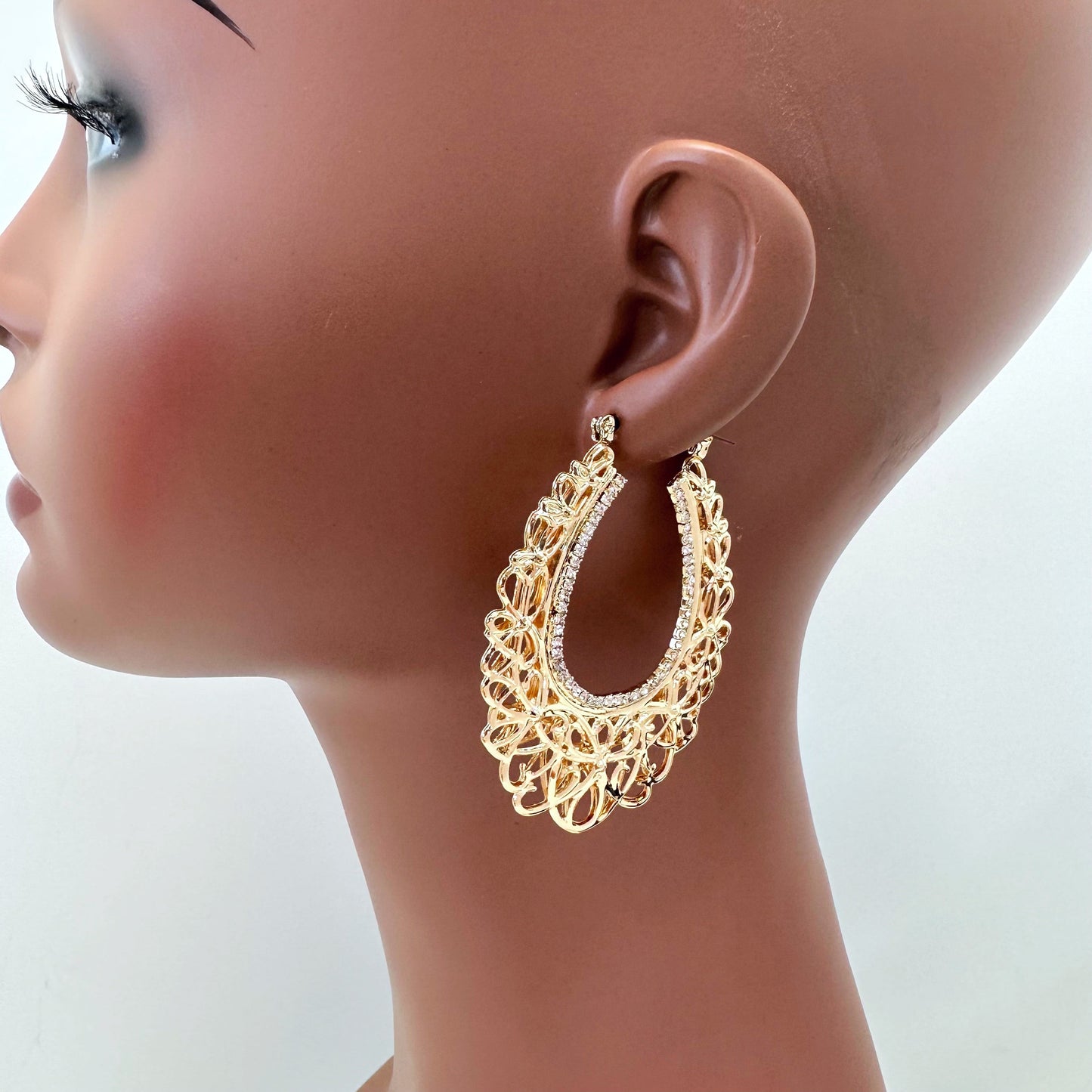 E1667 KE4105 Oval Hoop Earrings