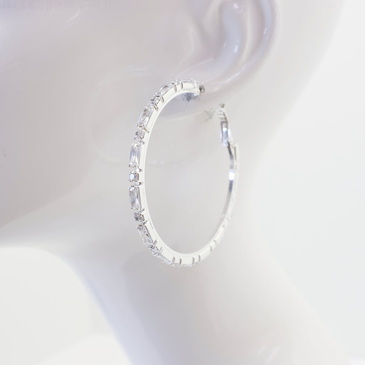 Sleek Crystal Hoop Earrings | E0465