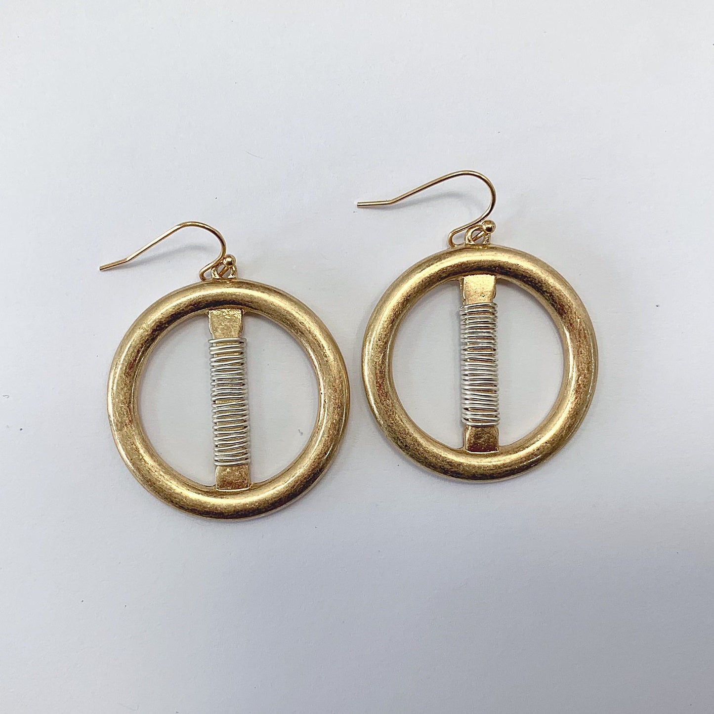 E1113 HE2798 Circle Shape Drop Dangle Earrings