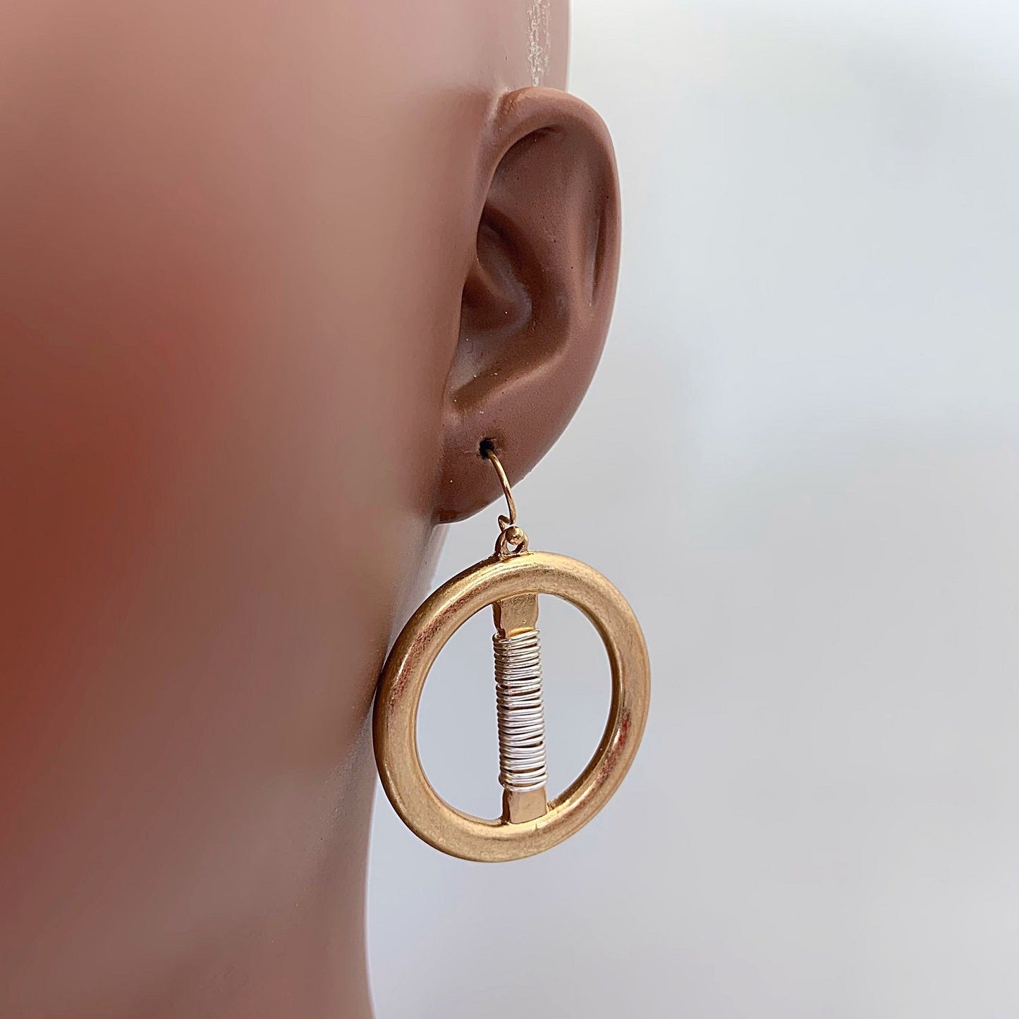 E1113 HE2798 Circle Shape Drop Dangle Earrings