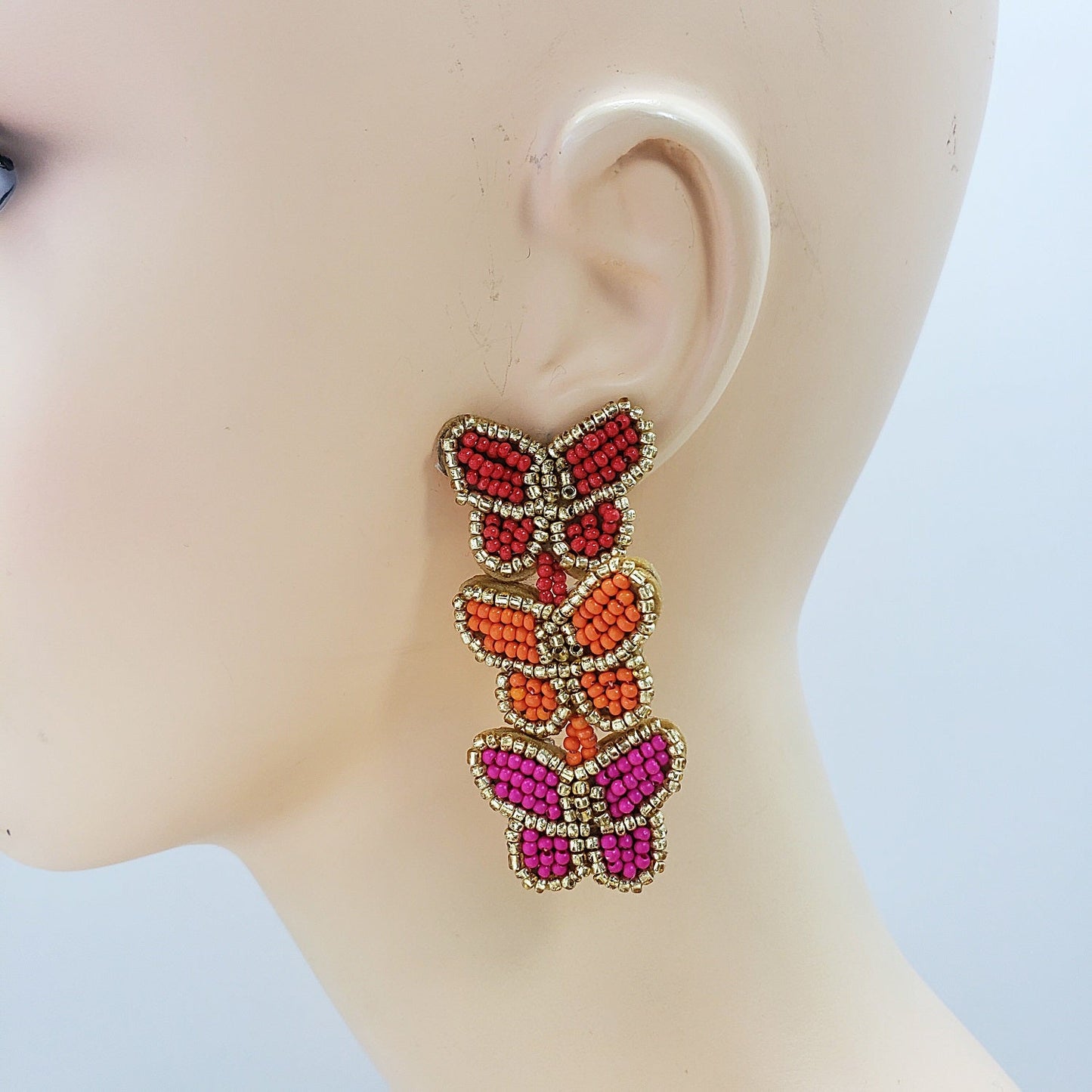 E1207 FER4358 Butterfly Drop Dangle Earrings