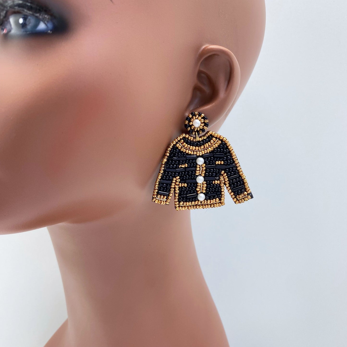E0892 AE4853 Beads Decorated Drop Dangle Post Earrings
