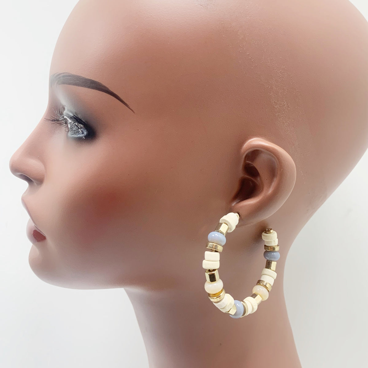 Casual Beaded Hoop Earrings | E0513
