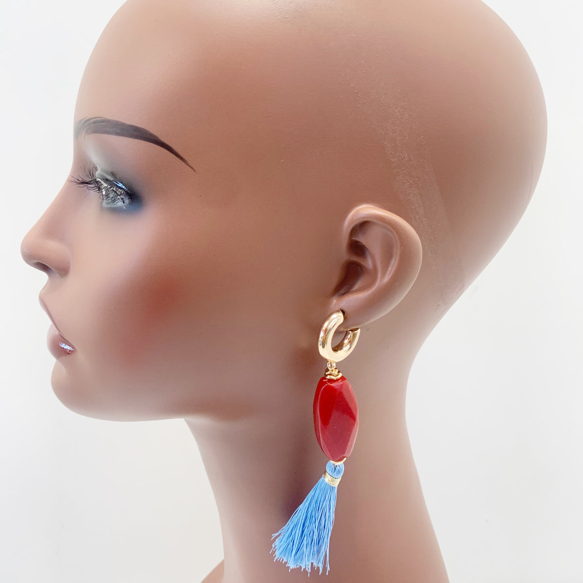 Oval Bead Tassel Earrings | E0520