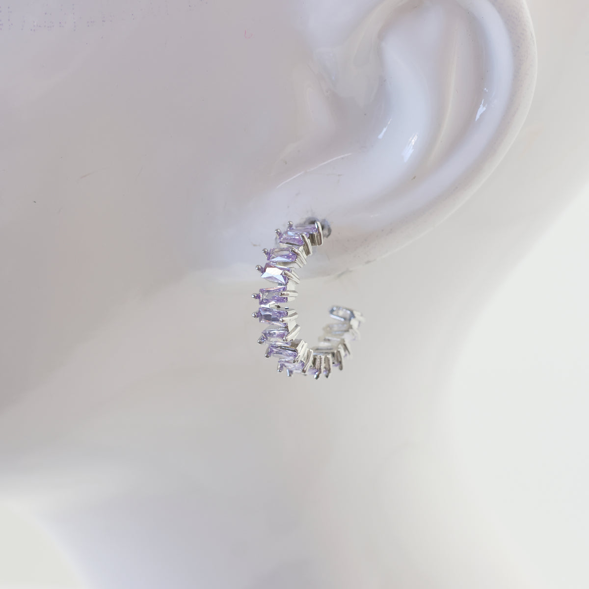 Geometric Crystal Hoop Earrings | E0556