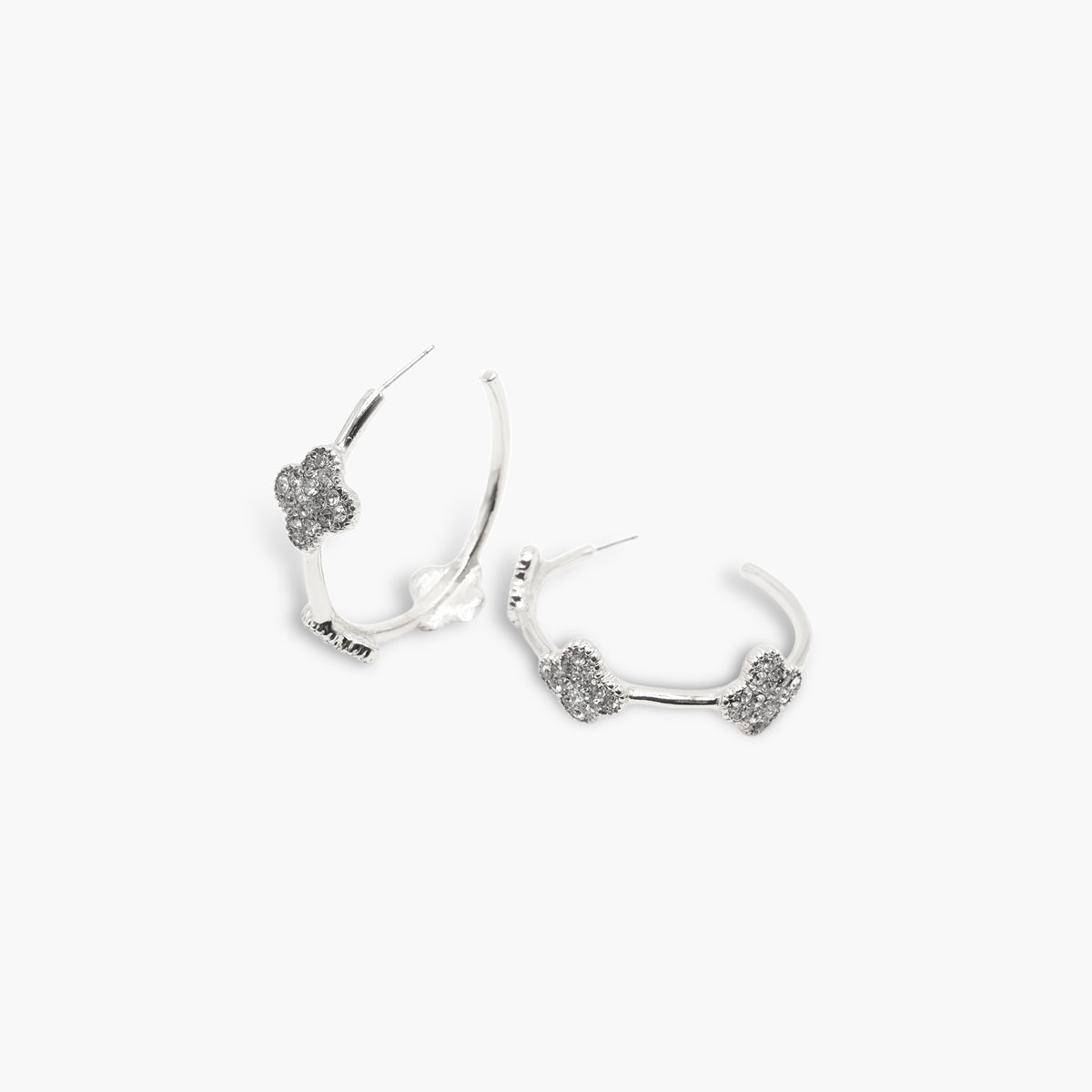 Crystal Flower Hoop Earrings | E0558