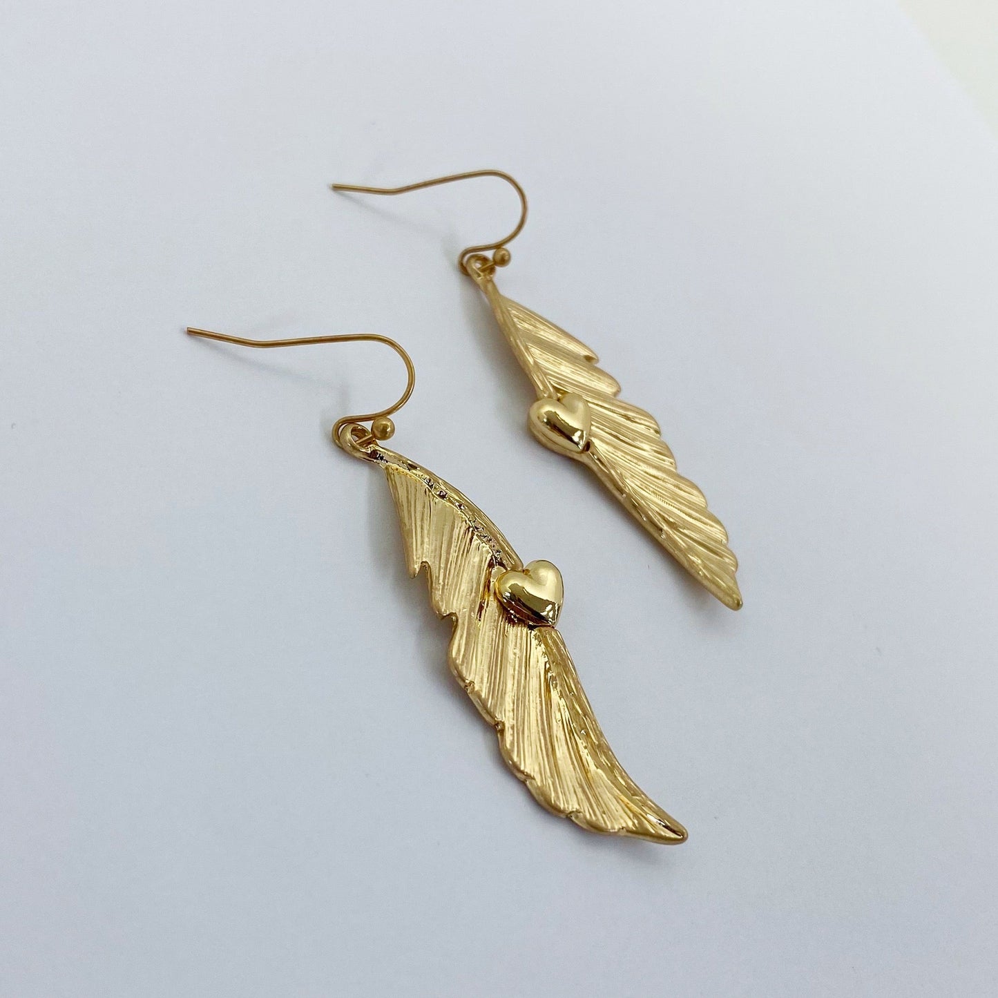 E1126 HE3238 Wing Feather Design Drop Dangle Earrings
