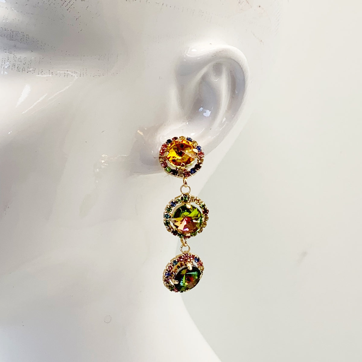 Layered Crystal Dangle Earrings | E0571