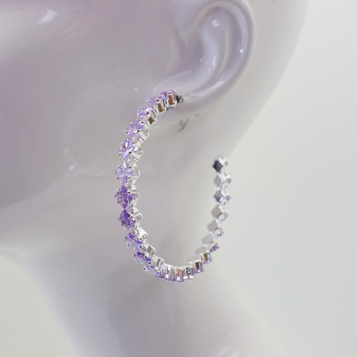 Slim Crystal Hoop Earrings | E0589