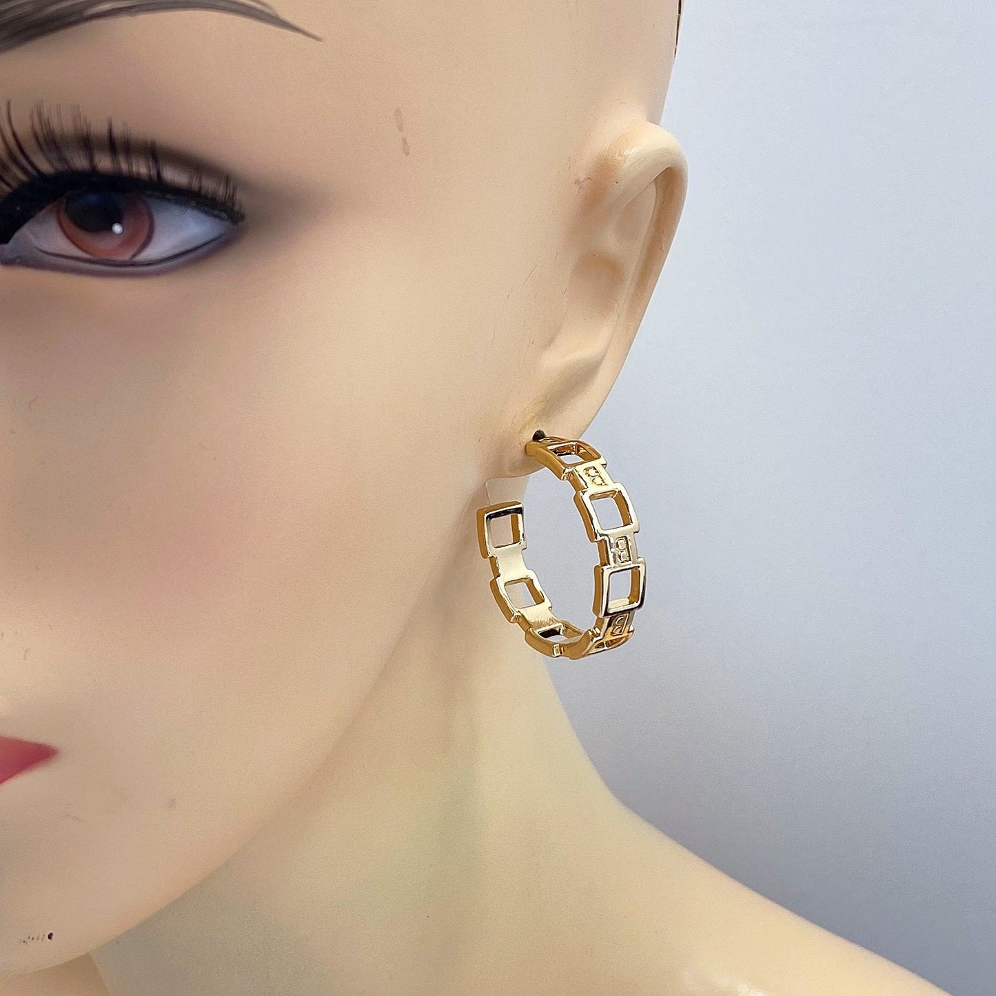 E0936 IE4452 Open Round Circle Shape Hoop Post Earrings