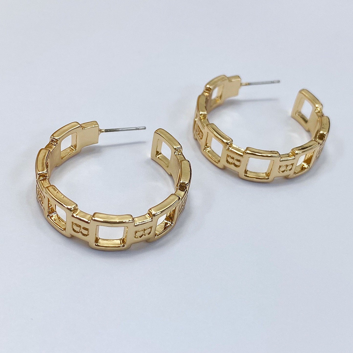E0936 IE4452 Open Round Circle Shape Hoop Post Earrings