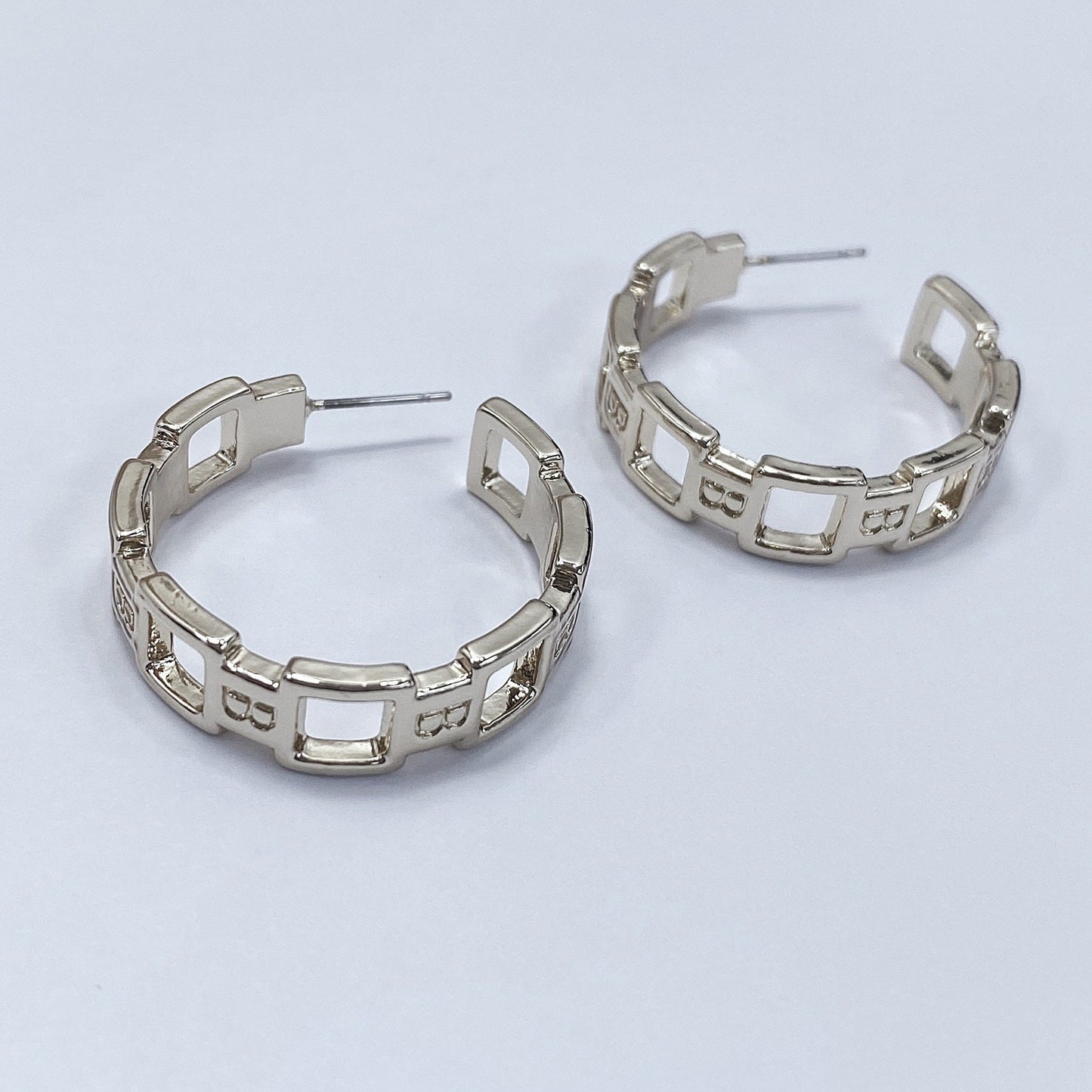 E0936 IE4452 Open Round Circle Shape Hoop Post Earrings