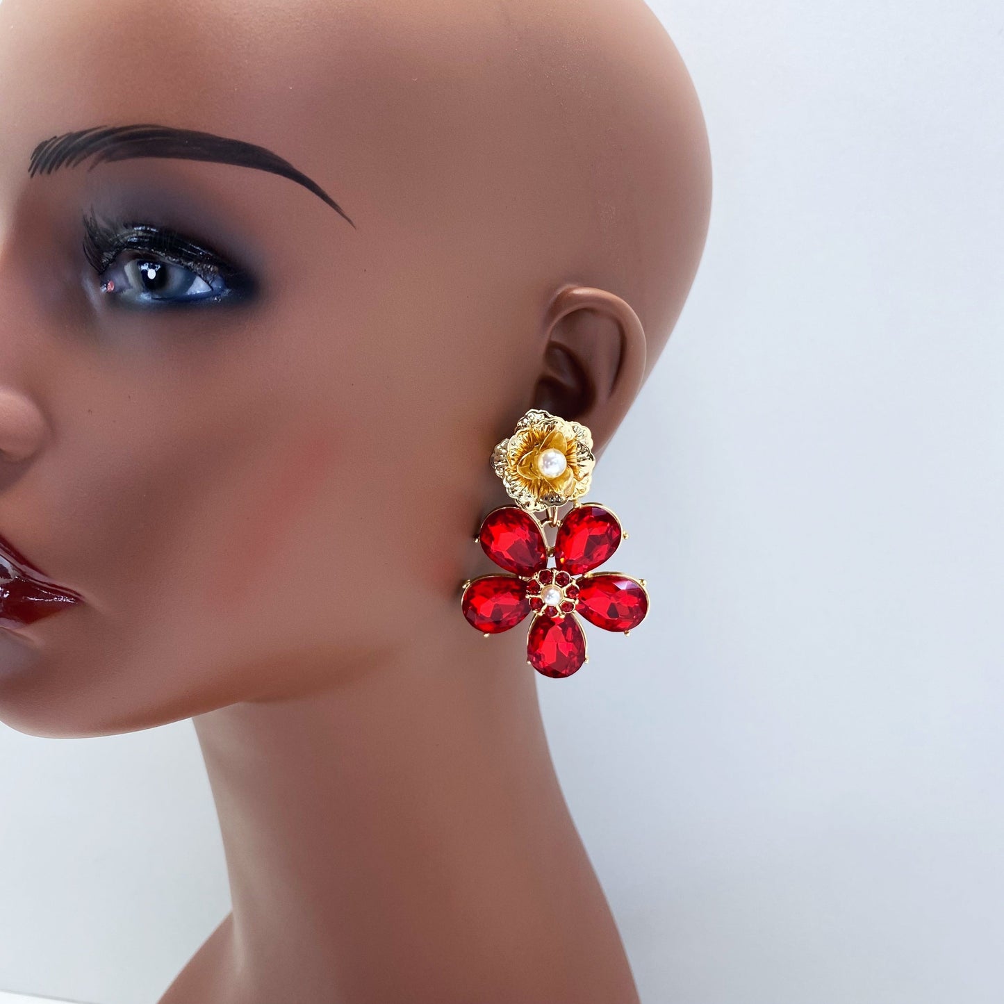 E1670 KE4058 Flower Dangle Earrings