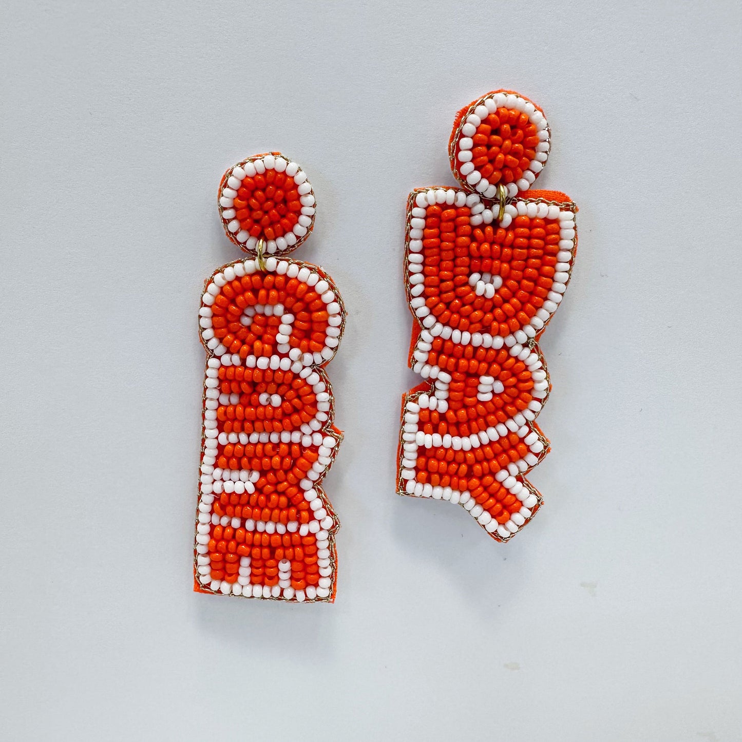 E1043 SER1035 GAME DAY Design Drop dangle Post Earrings