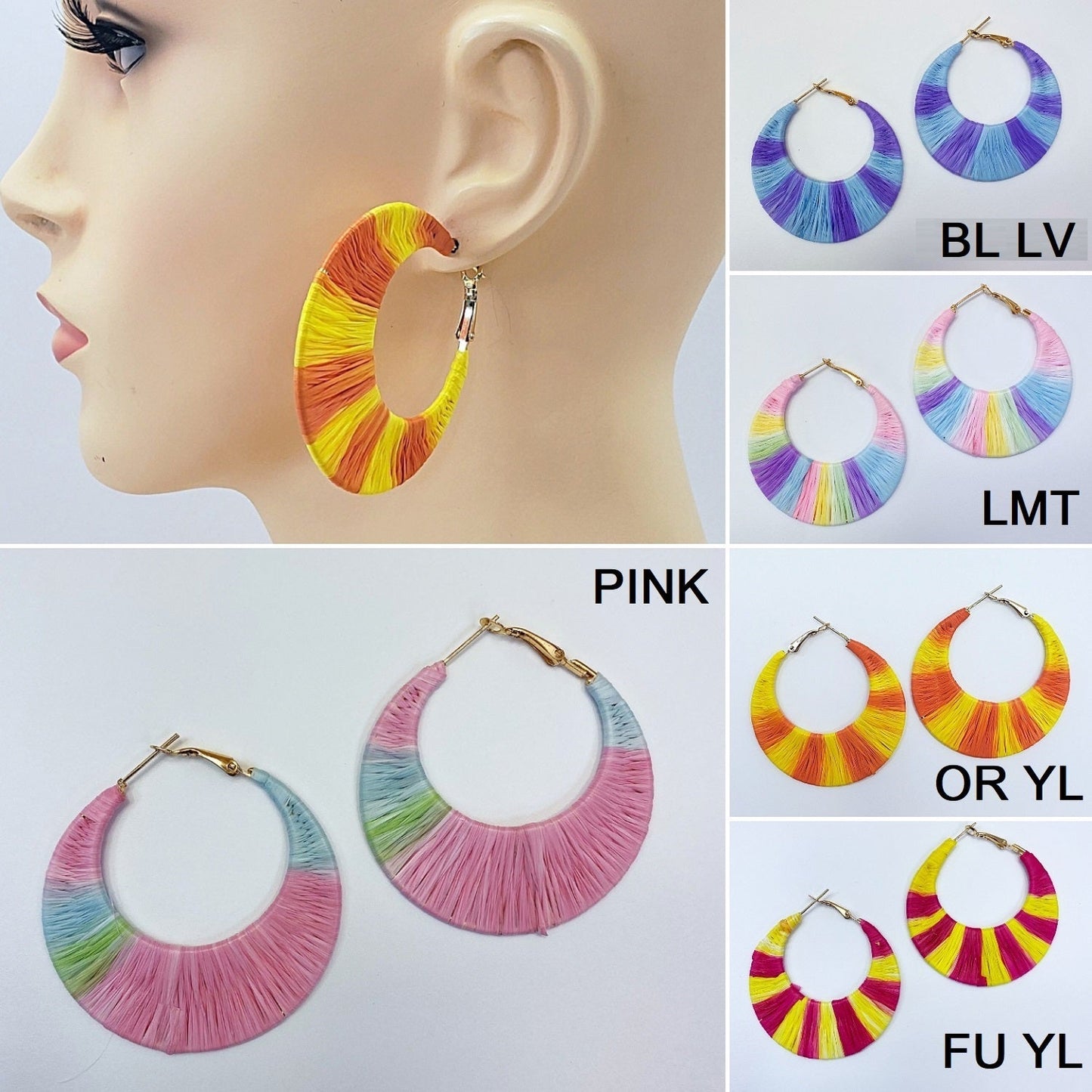 E0704 13-3938 THREAD WRAP HOOP EARRINGS
