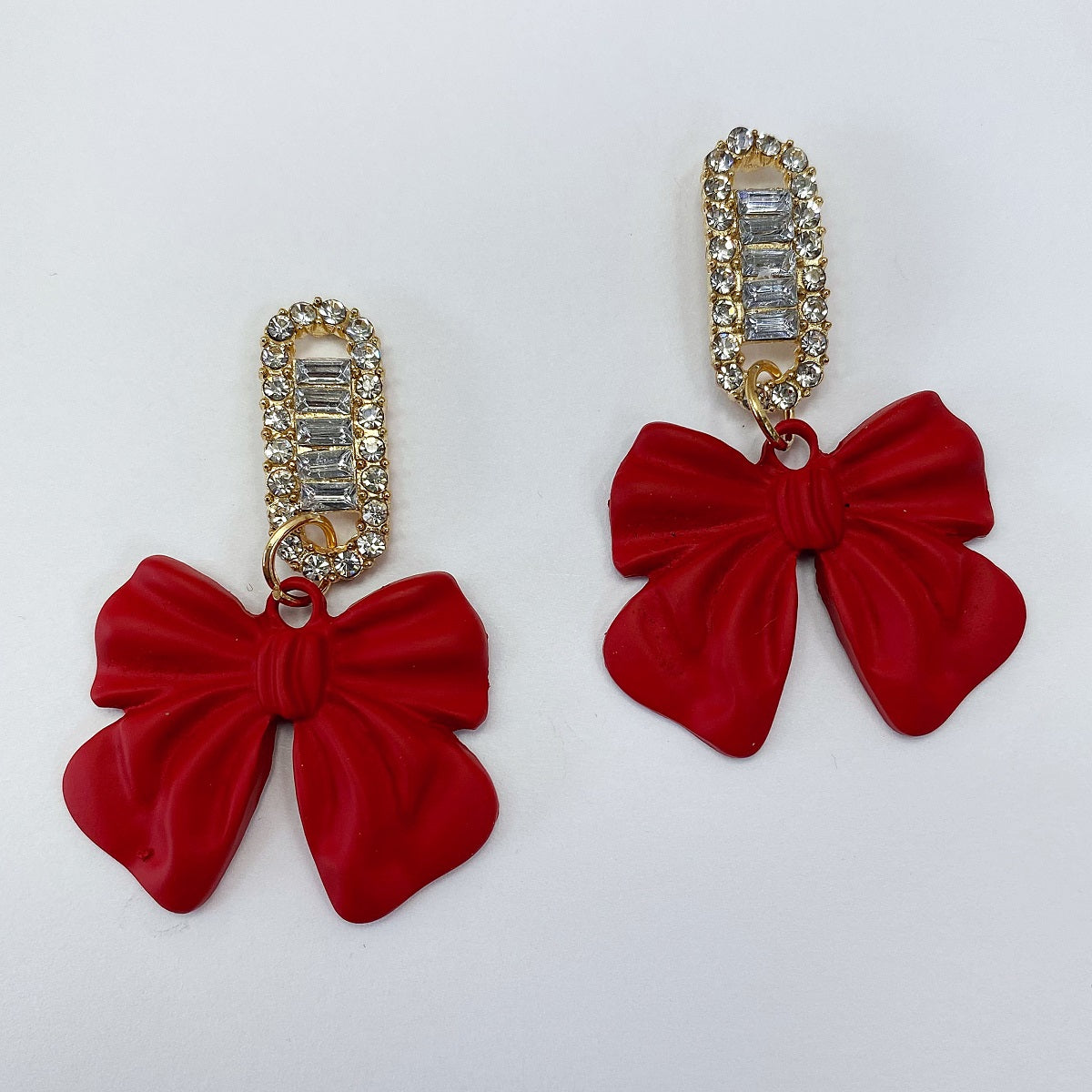 E0712 CCRBPE02 Bow Ribbon Shape Drop Dangle Earrings