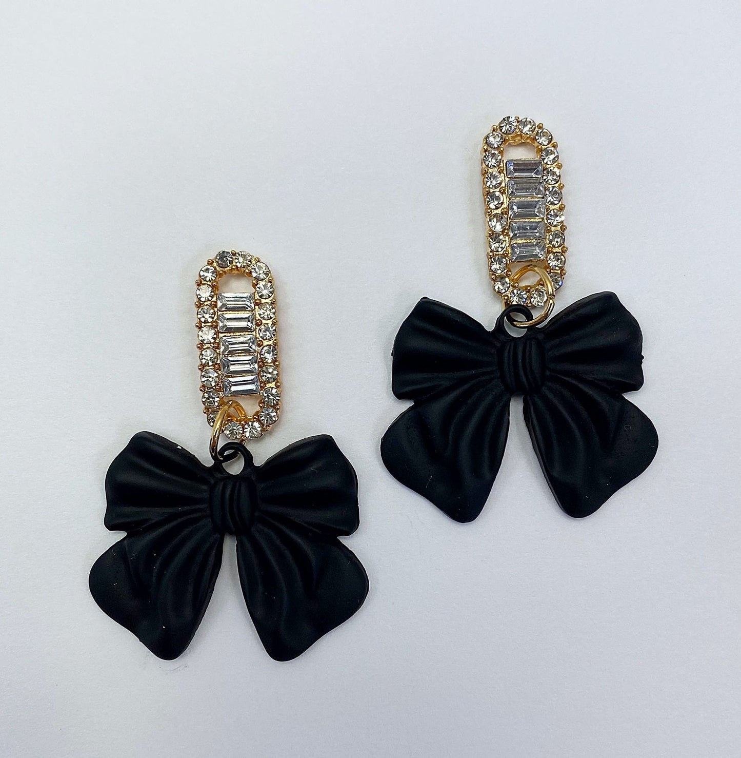 E0712 CCRBPE02 Bow Ribbon Shape Drop Dangle Earrings