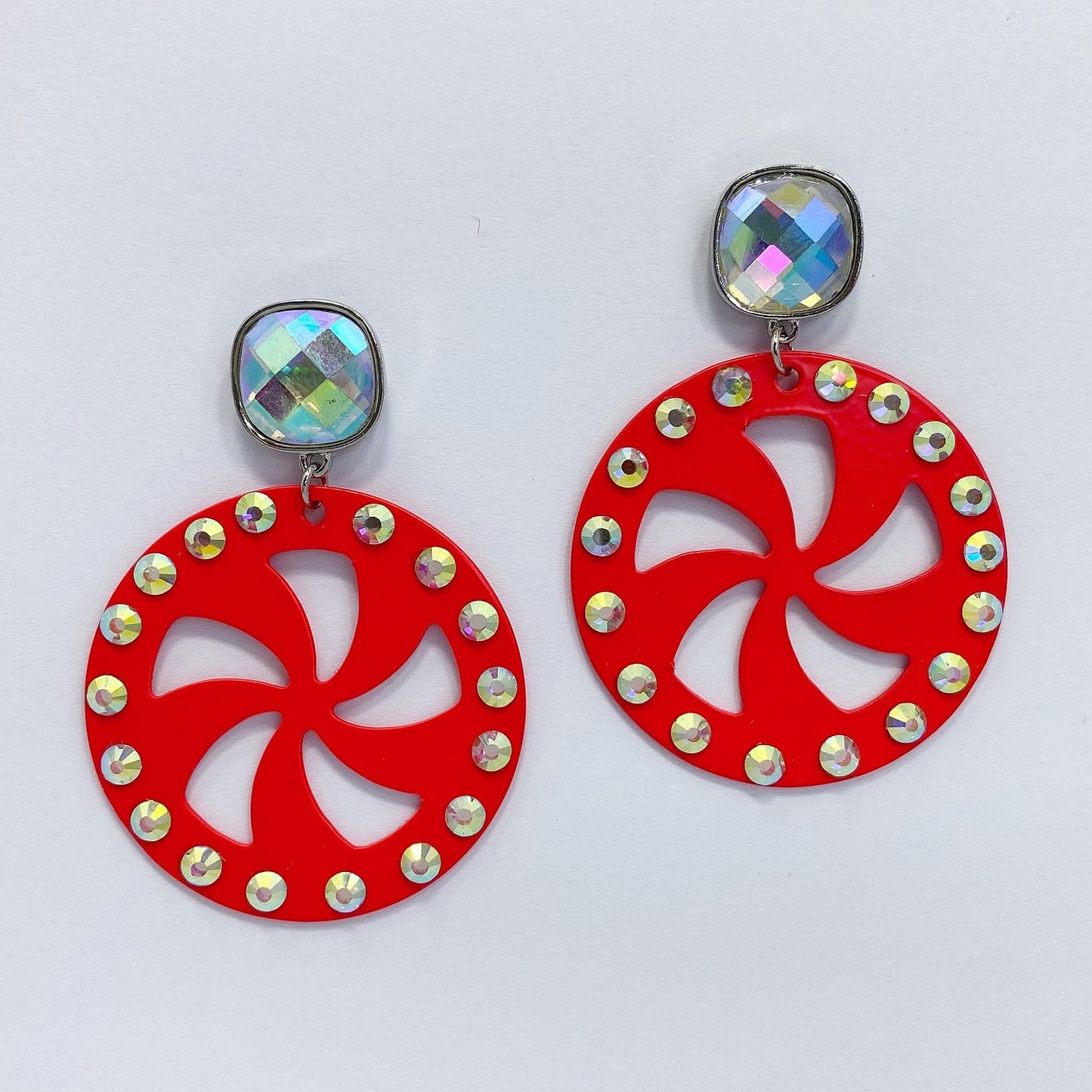 E0724 13-4761 Circle Round Shape Drop Dangle Post Earrings