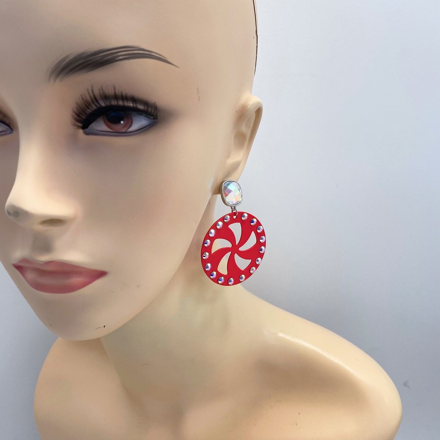 E0724 13-4761 Circle Round Shape Drop Dangle Post Earrings